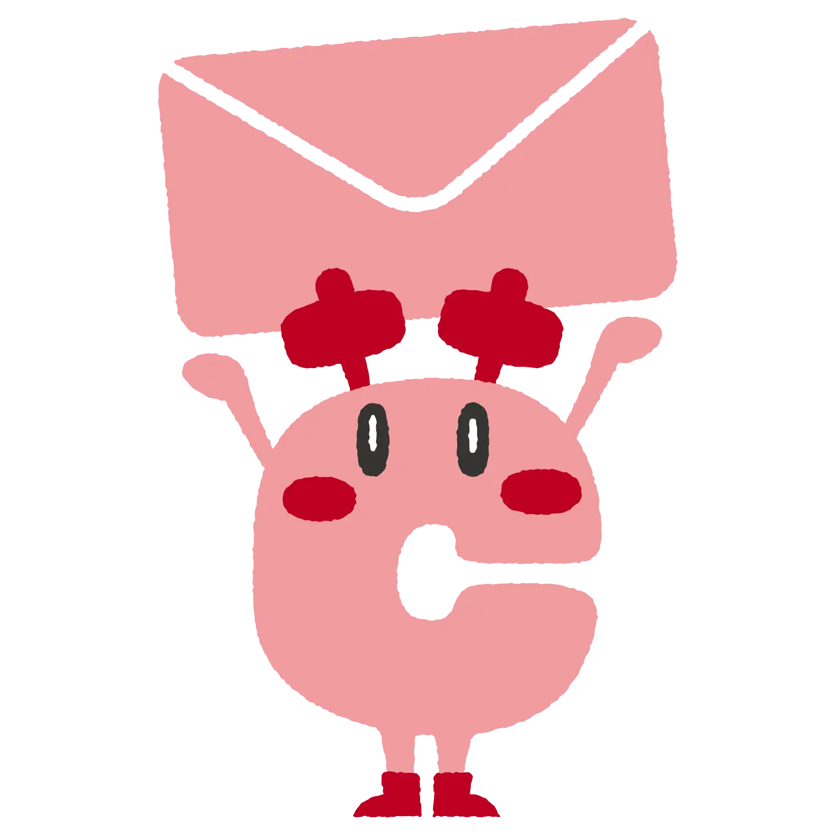 メールを持ってくるこづっちのイラスト